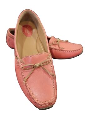 Clarks Artisan Dunbar Racer Driving Loafers Leather Coral Pink Women’s Size 9
